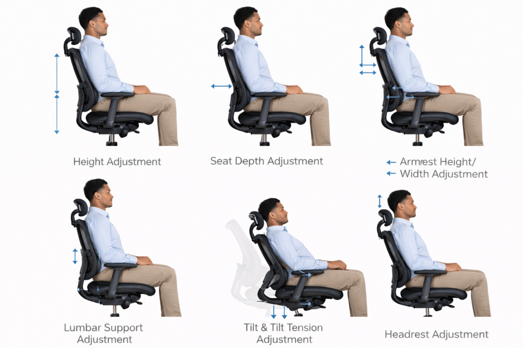 ergonomic office chair adjustment guide