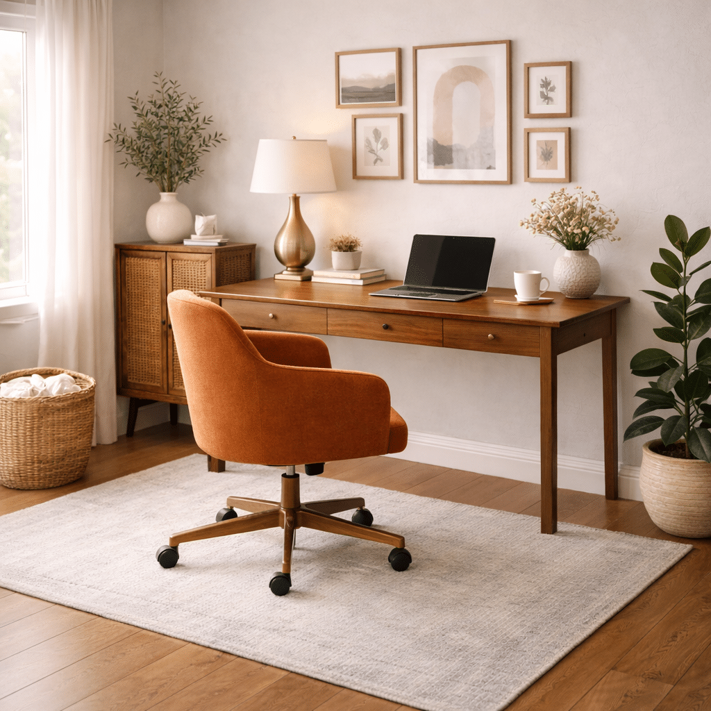 home office desk setup for focus