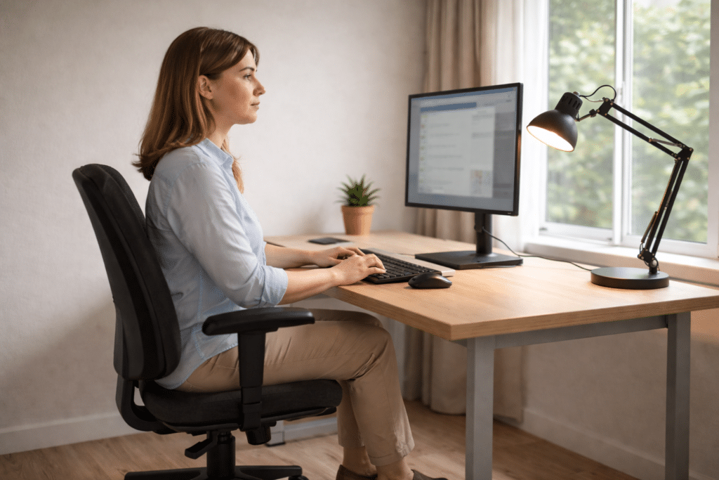 home office lighting with desk lamp