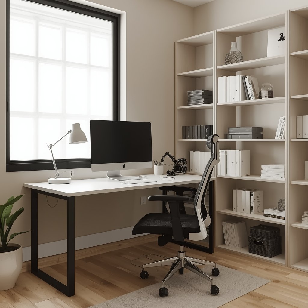 minimalist small apartment home office