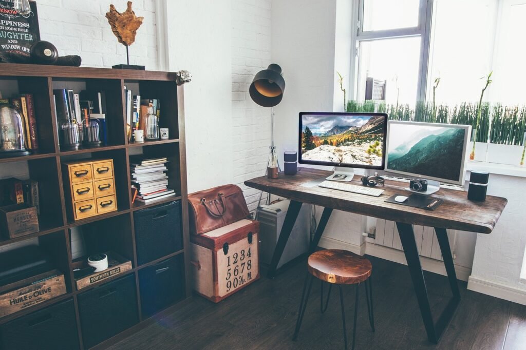 home office desk for task switching